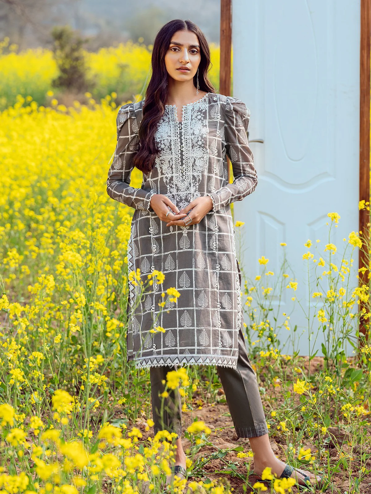 Embroidered Lawn Shirt - EWU22V1-23545