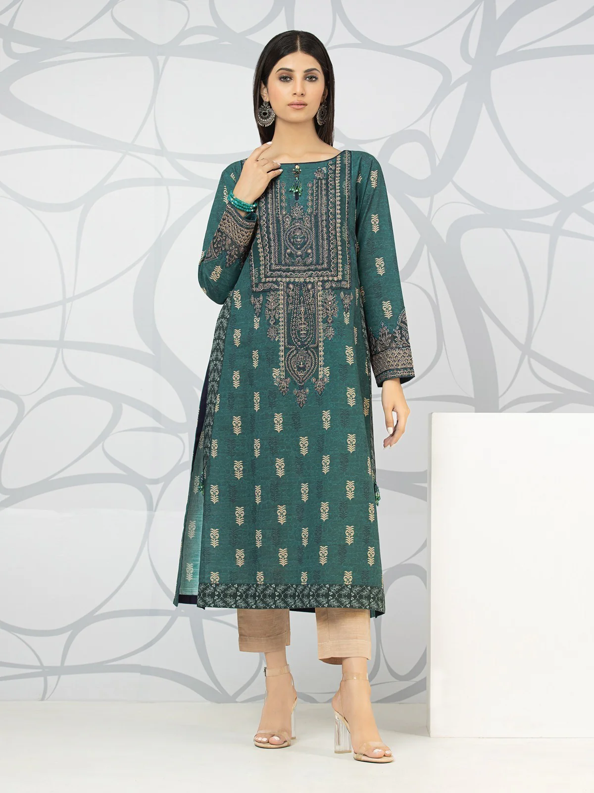 Embroidered Lawn Shirt - EWU22V1-23613