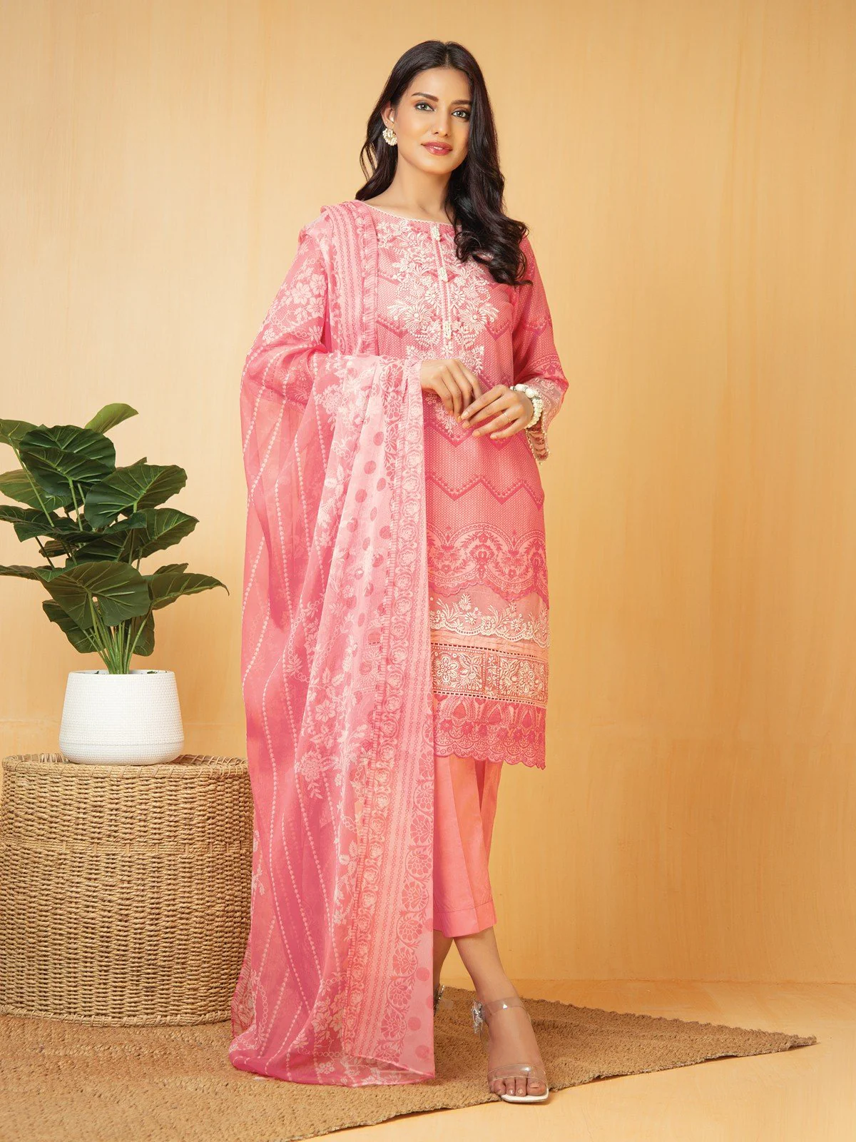 Embroidered Lawn Shirt - EWU22V1-23670S
