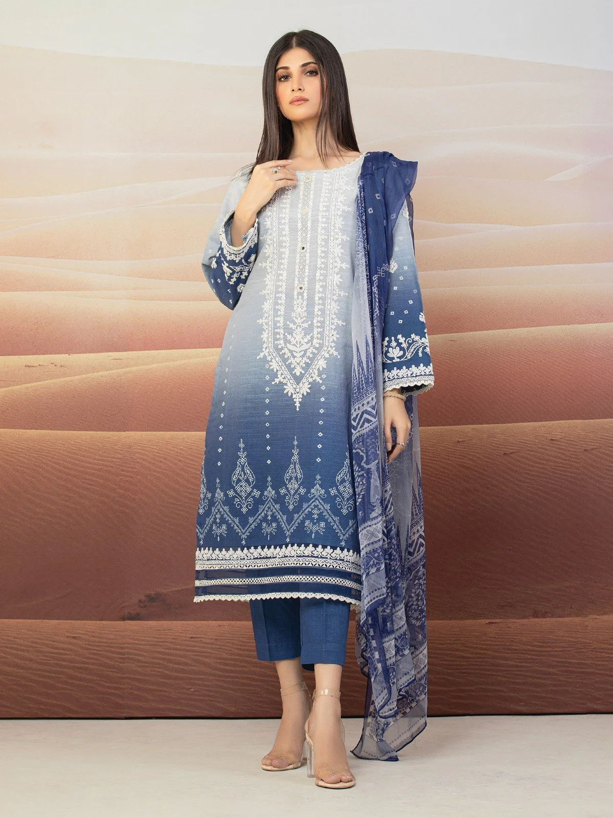 Embroidered Khaddar Suit - EWU22V12-25007XXL