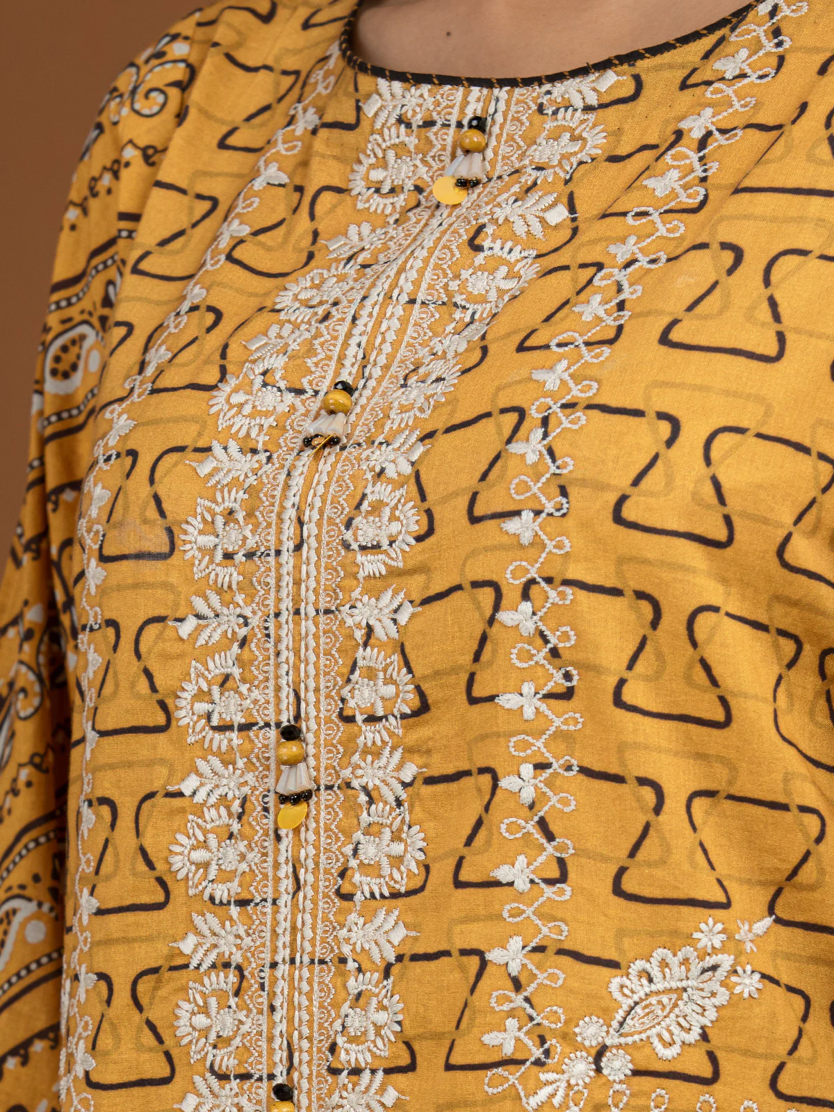 Embroidered Viscose Suit - EWU22V13-24034 - Image 2