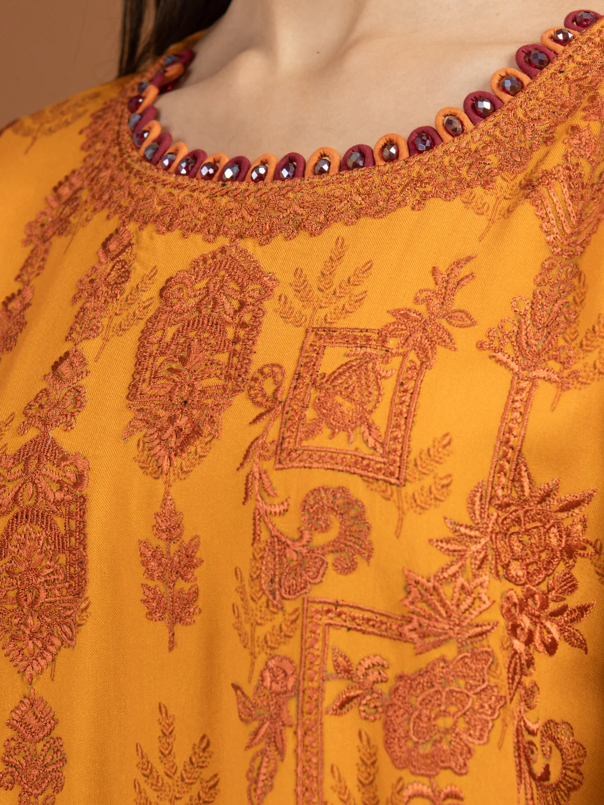 Embroidered Viscose Suit - EWU22V13-24037XXL - Image 3