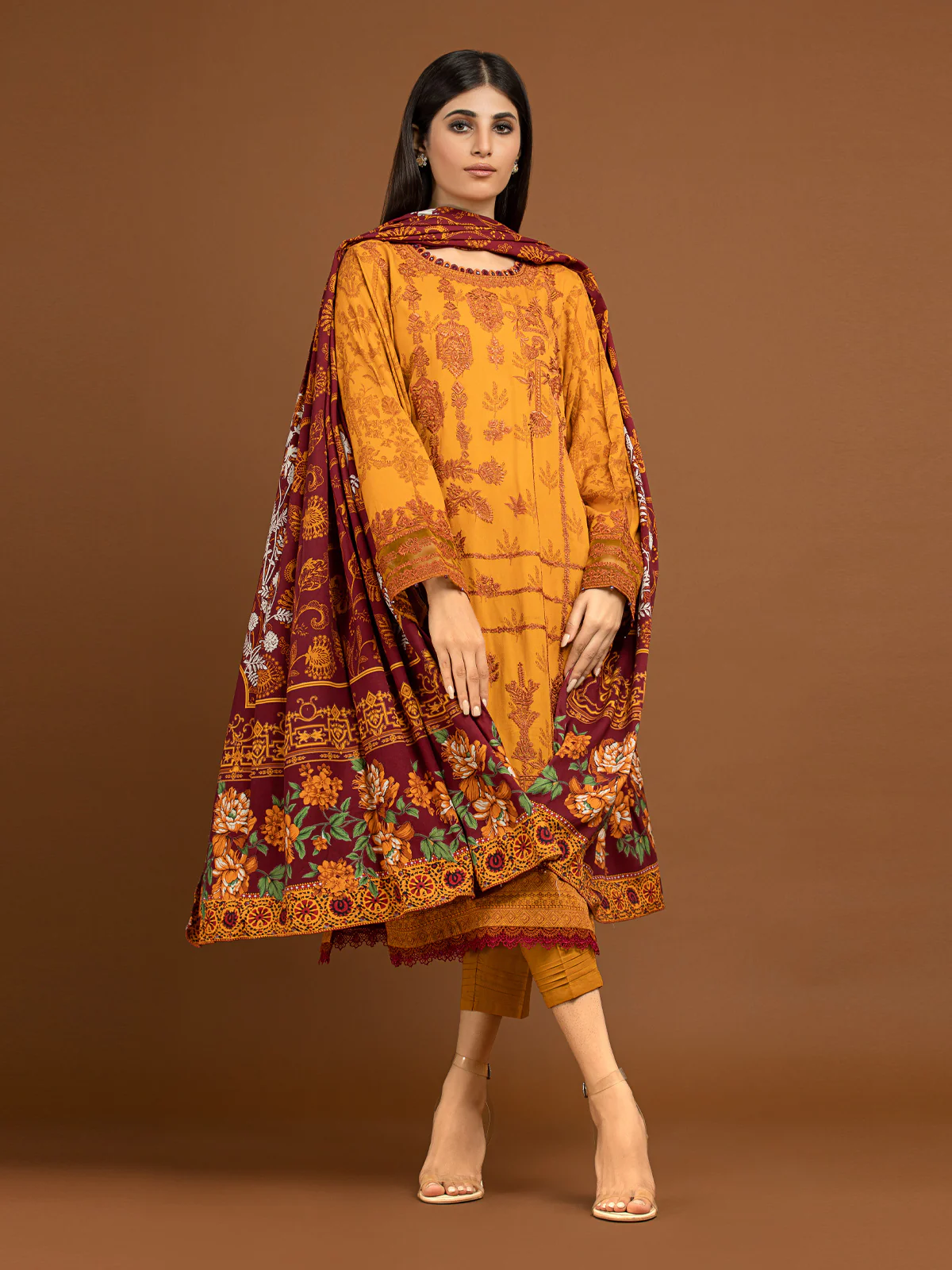 Embroidered Viscose Suit - EWU22V13-24037XXL - Image 5