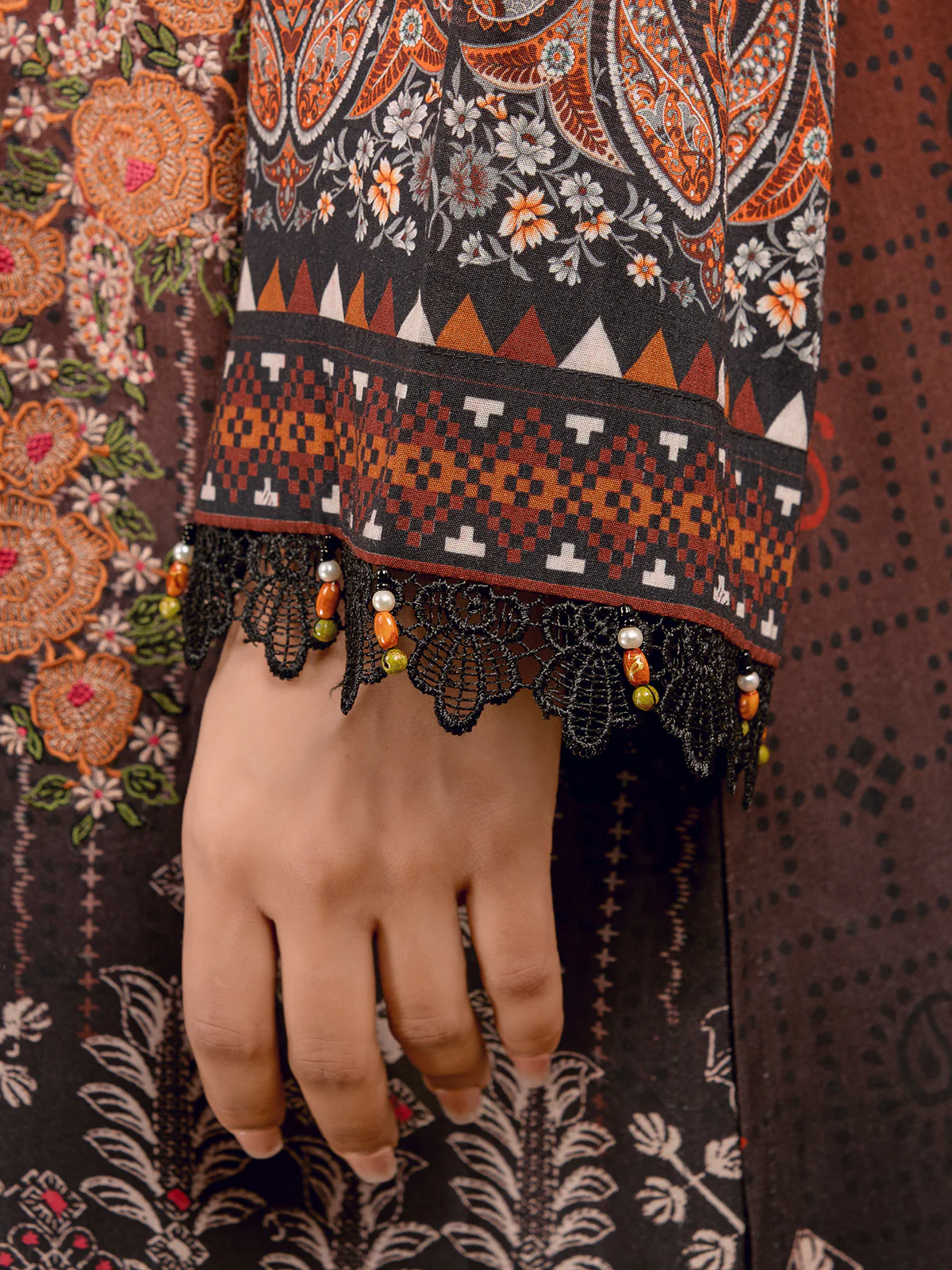 Embroidered Viscose Suit - EWU22V13-24041 - Image 4