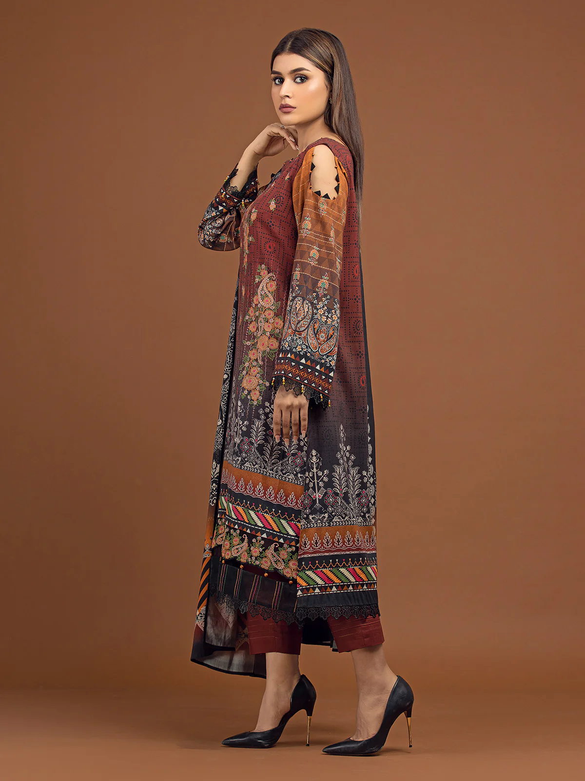 Embroidered Viscose Suit - EWU22V13-24041 - Image 6