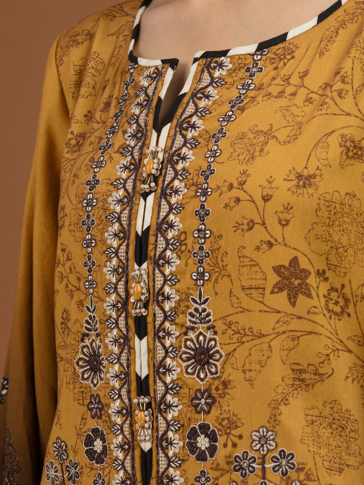 Embroidered Viscose Suit - EWU22V13-24044 - Image 2