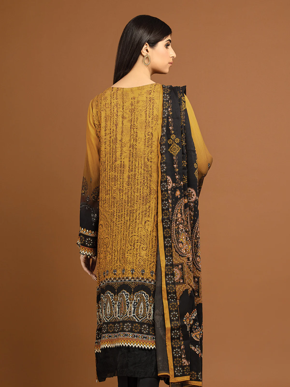 Embroidered Viscose Suit - EWU22V13-24044XXL - Image 4