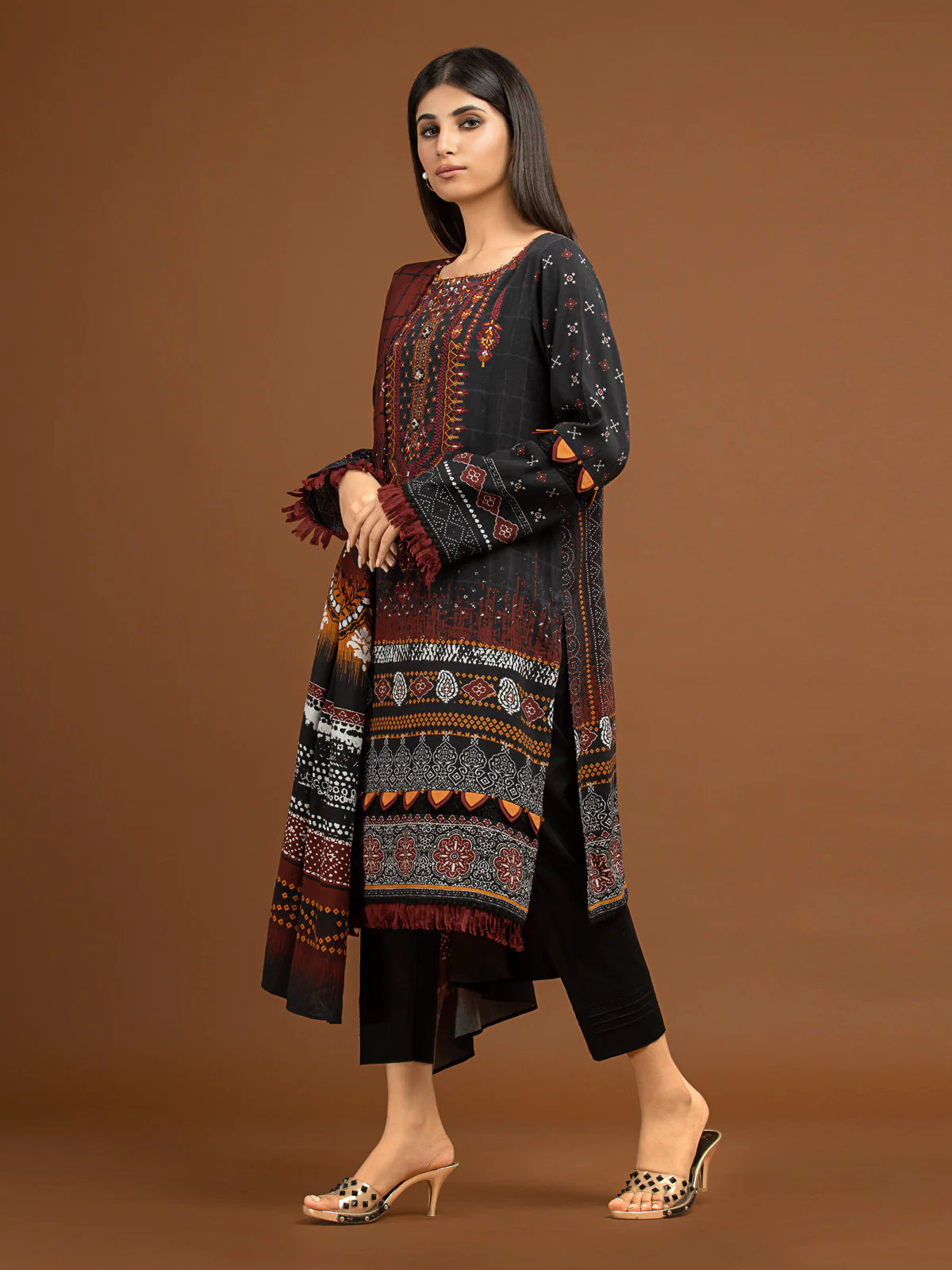 Embroidered Viscose Suit - EWU22V13-24048 - Image 4
