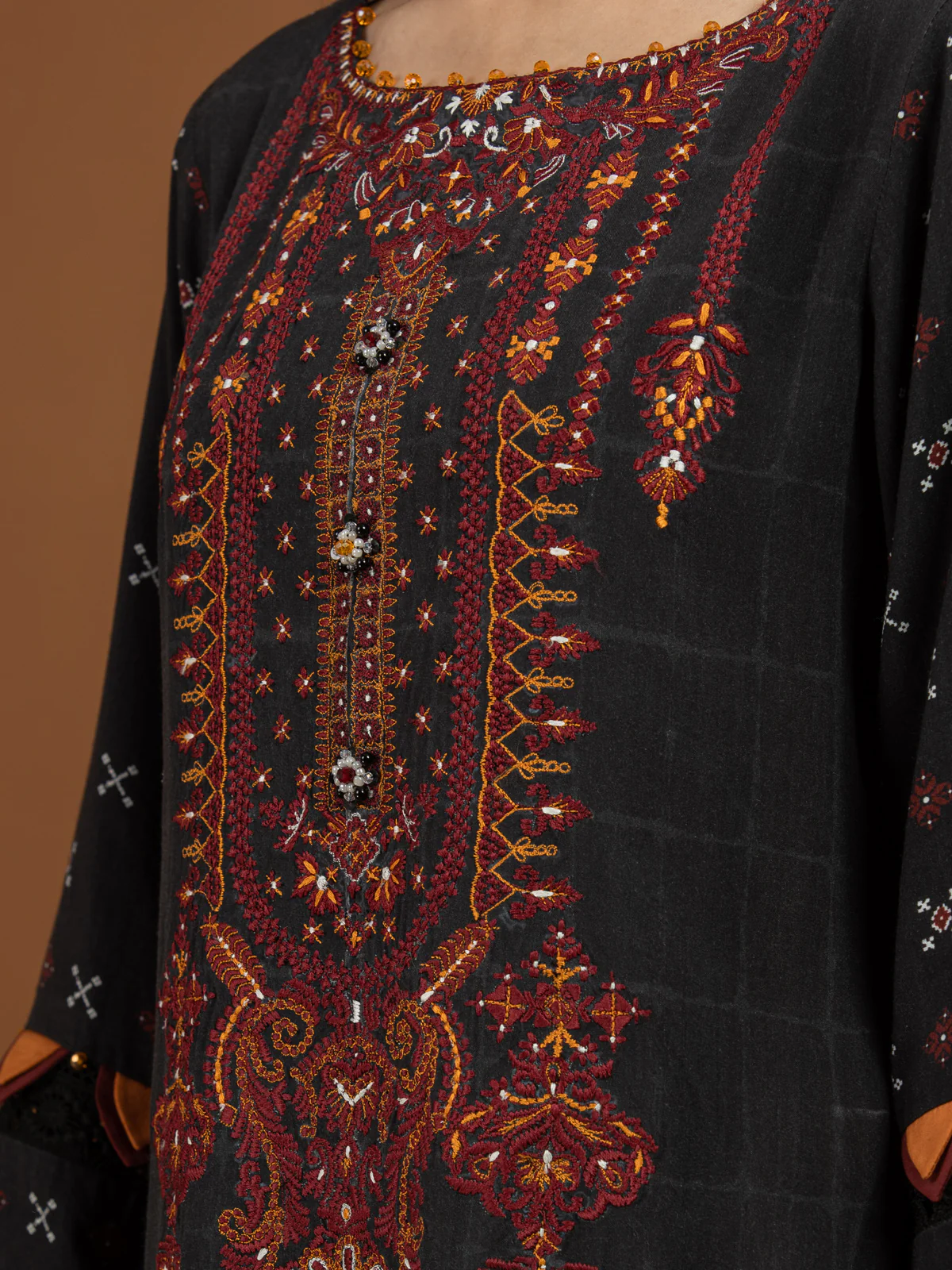 Embroidered Viscose Suit - EWU22V13-24048XXL - Image 2