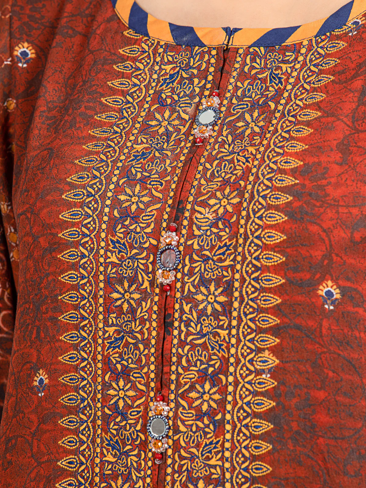 Embroidered Viscose Suit - EWU22V13-24050 - Image 3