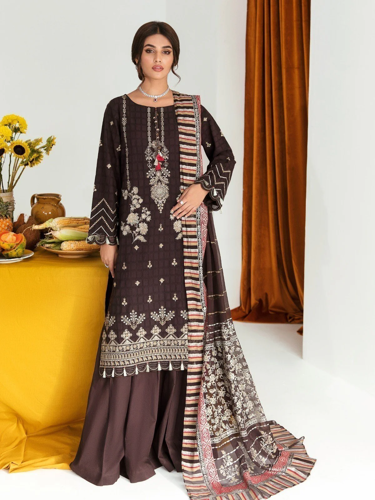 Embroidered Dobby Suit - EWU22V7-23596