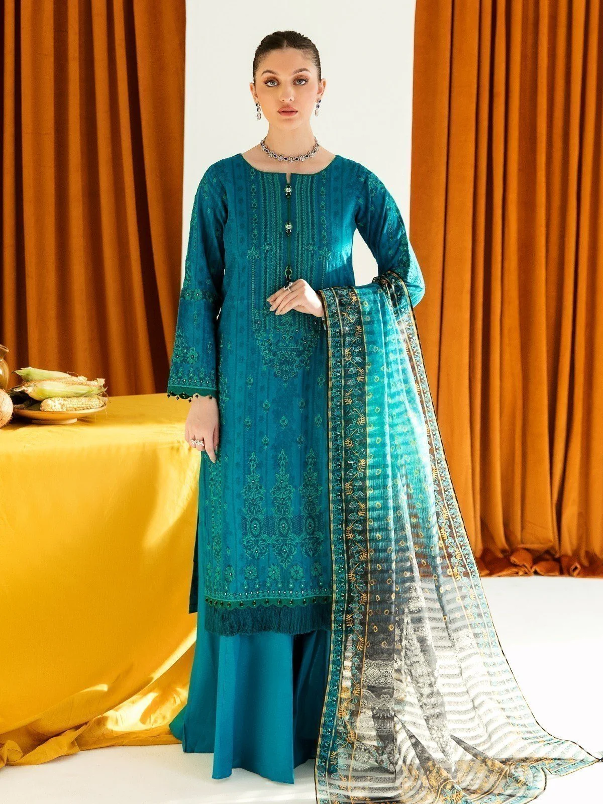 Embroidered Dobby Suit - EWU22V7-23729