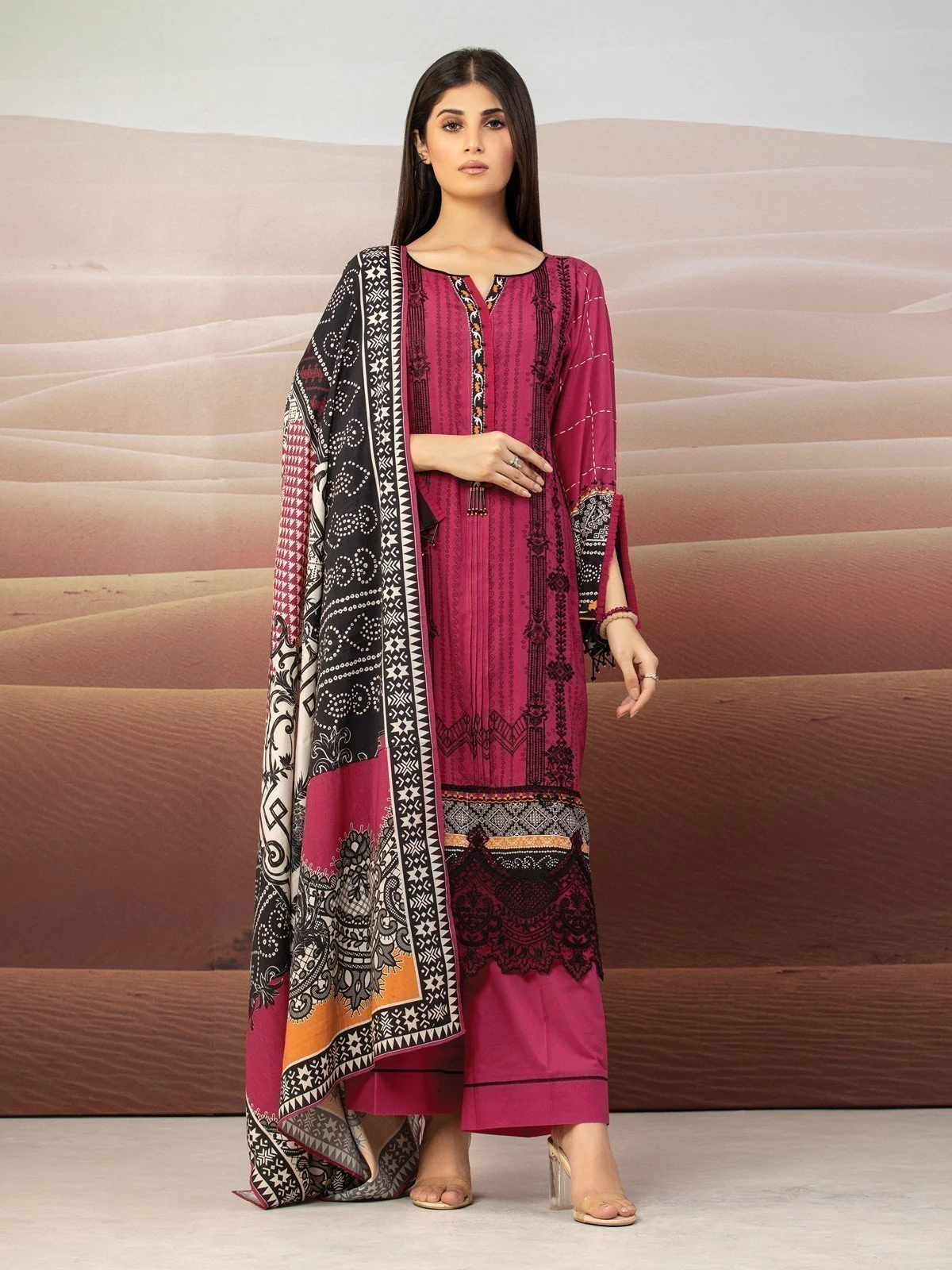 Embroidered Cotail Suit - EWU22V8-25002
