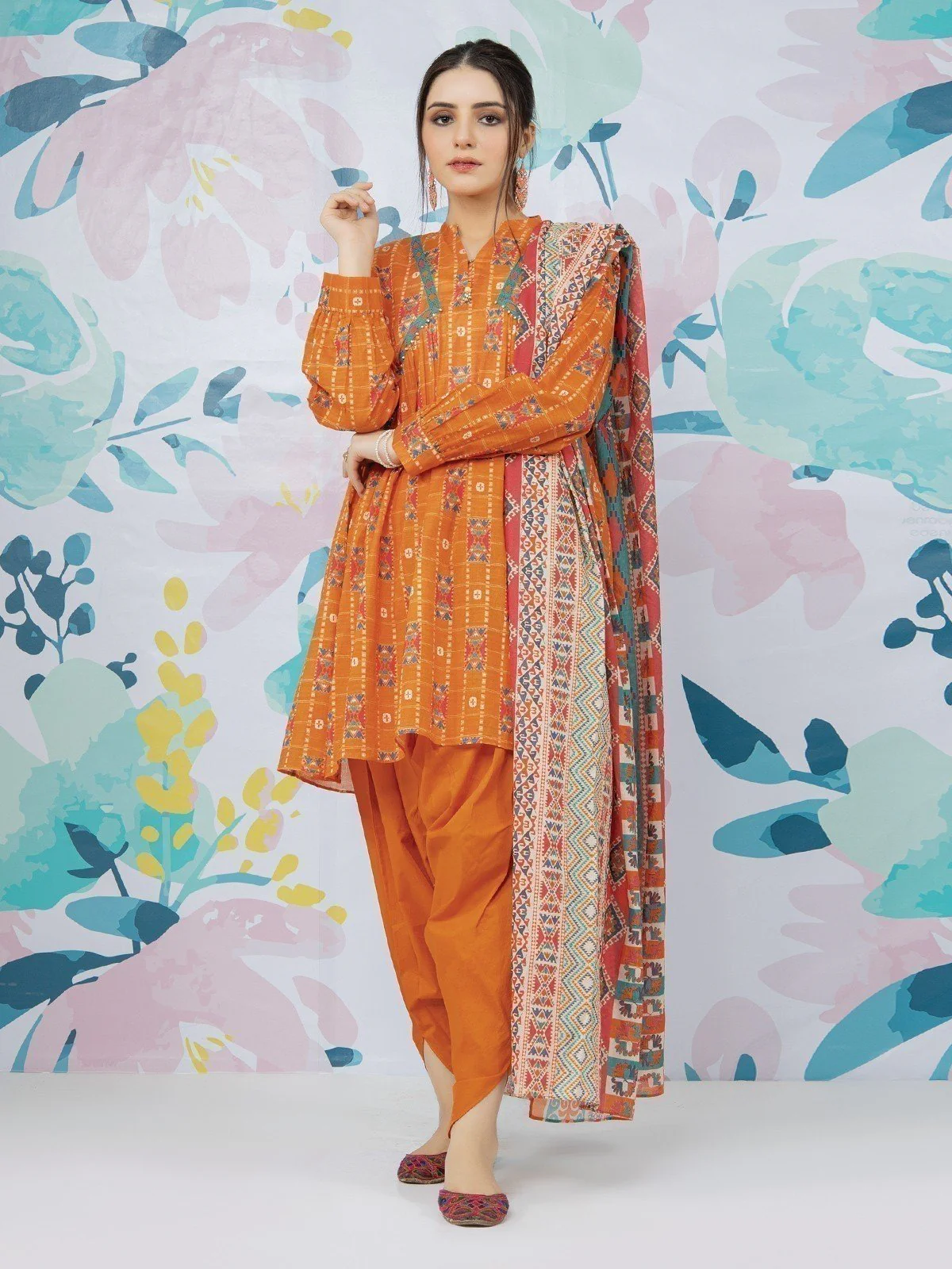 Printed Lawn Suit - EWU23A1-26001
