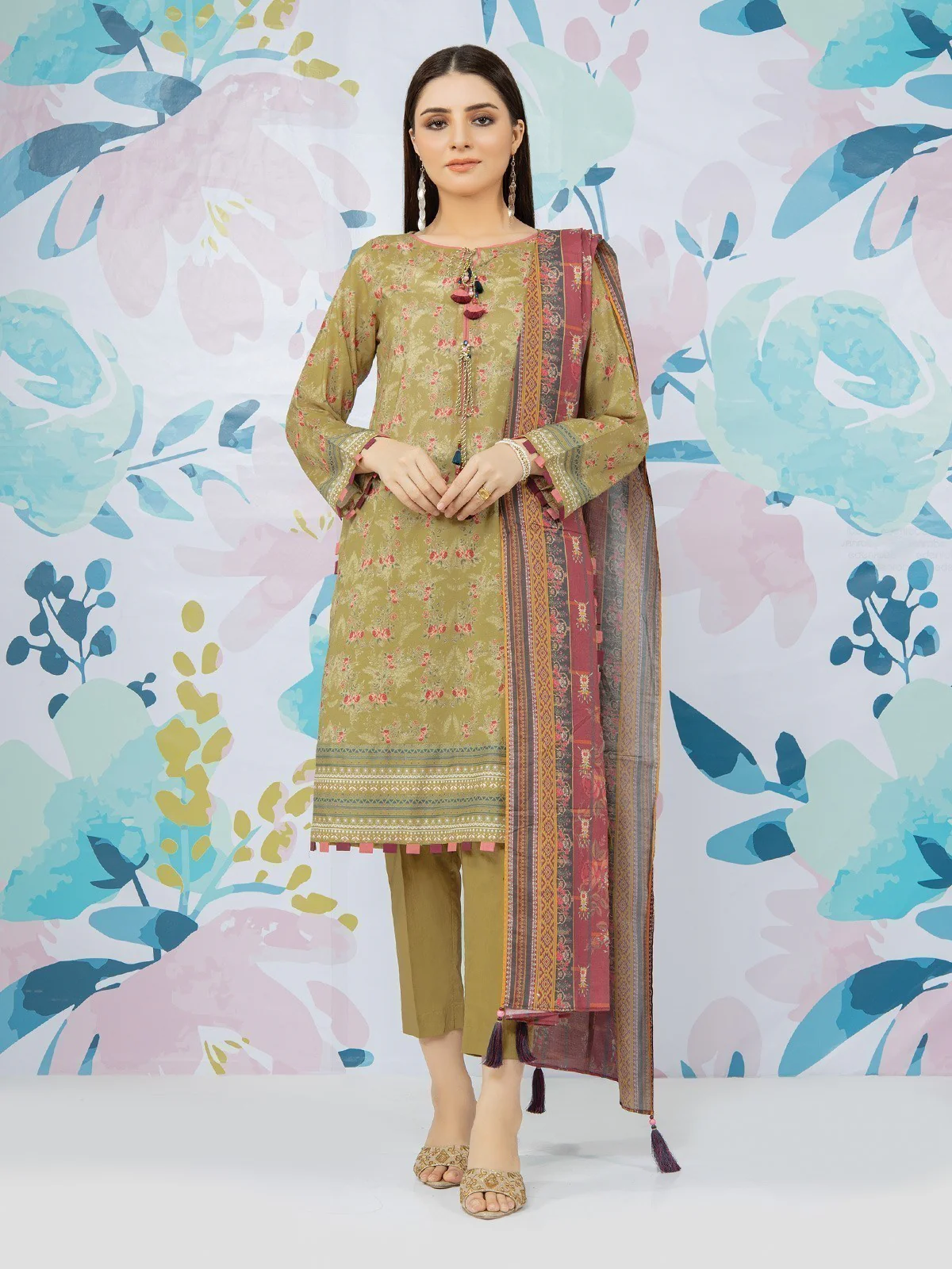 Printed Lawn Suit - EWU23A1-26007
