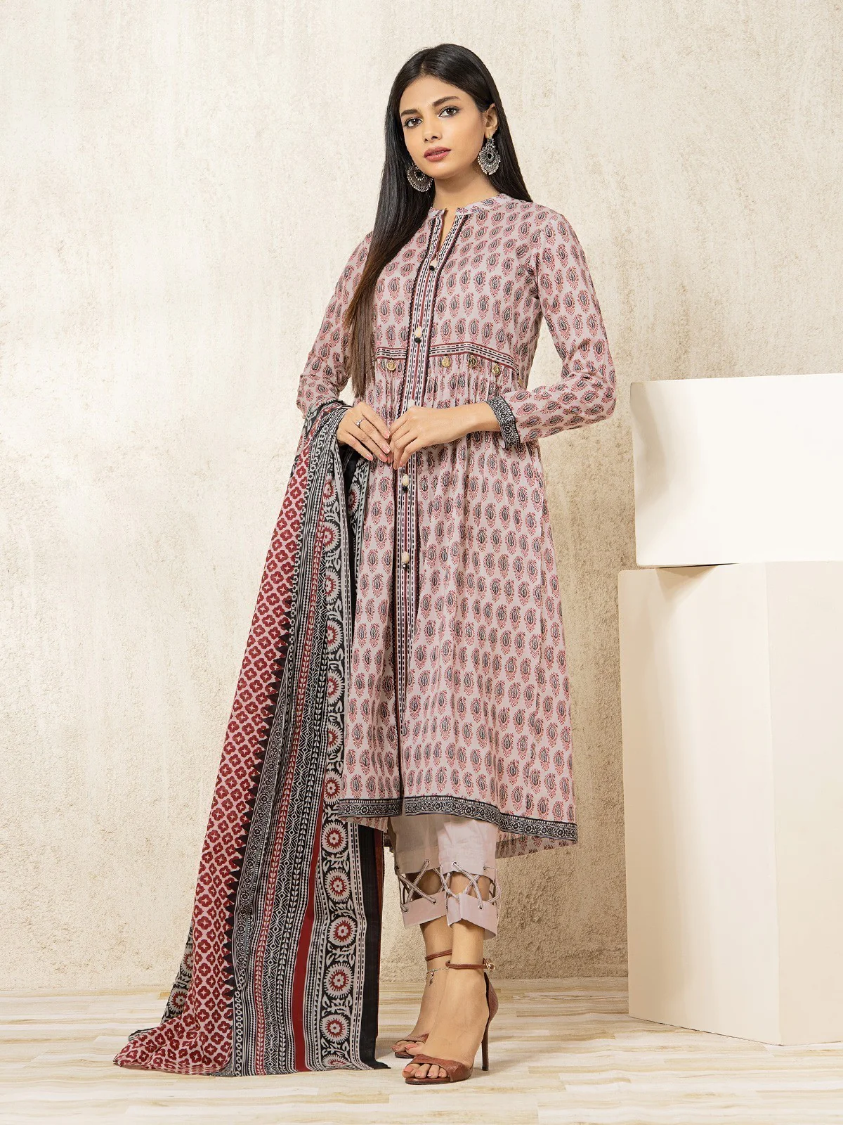 Printed Lawn Suit - EWU23A1-26013