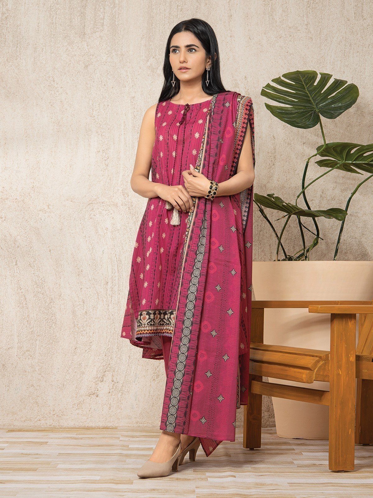 Printed Lawn Suit - EWU23A1-26016