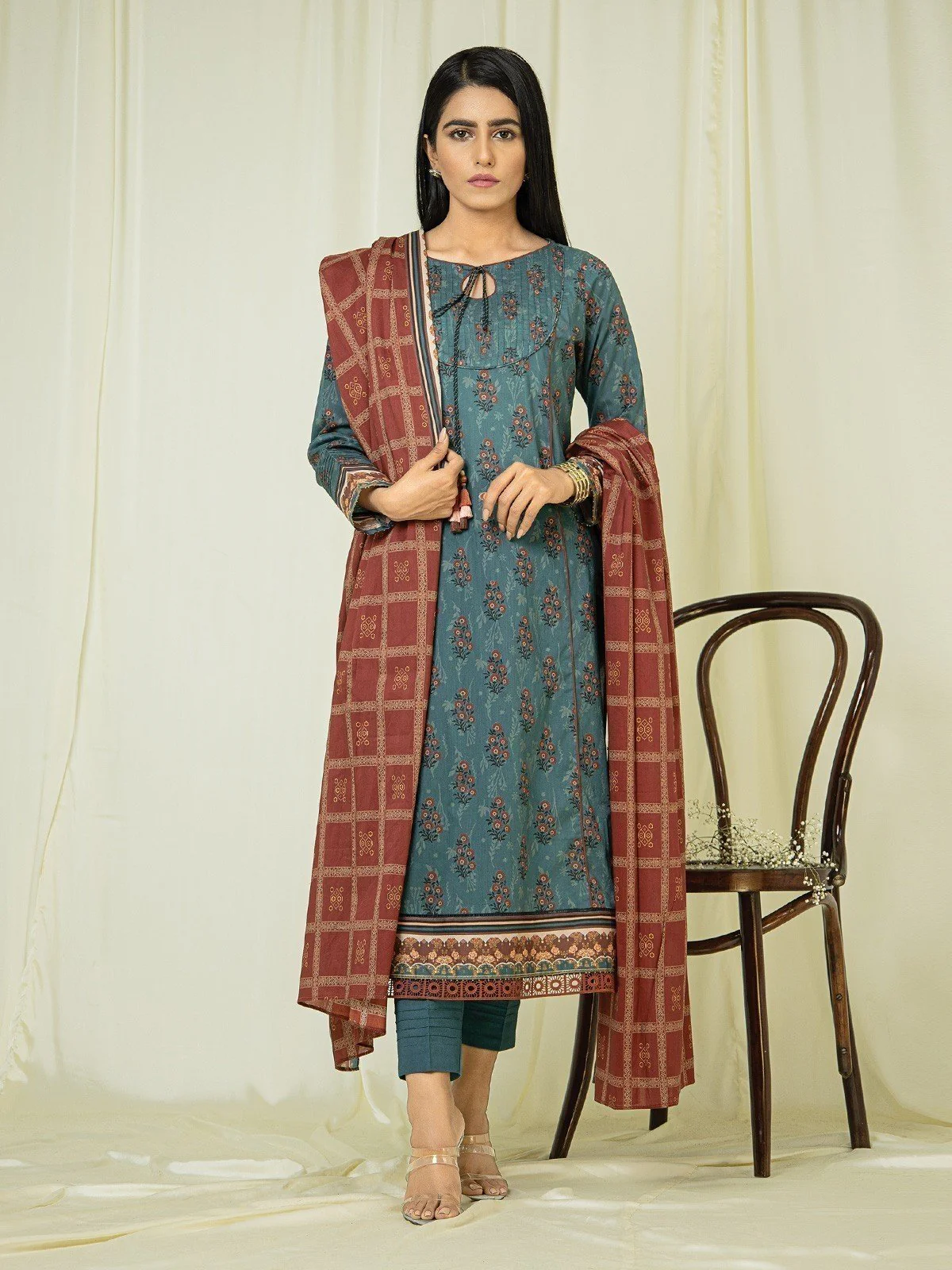 Printed Lawn Suit - EWU23A1-26021