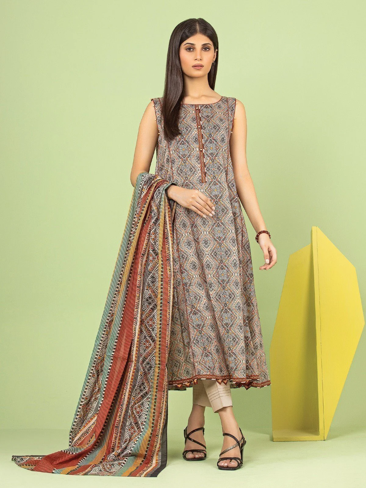 Printed Lawn Suit - EWU23A1-26040