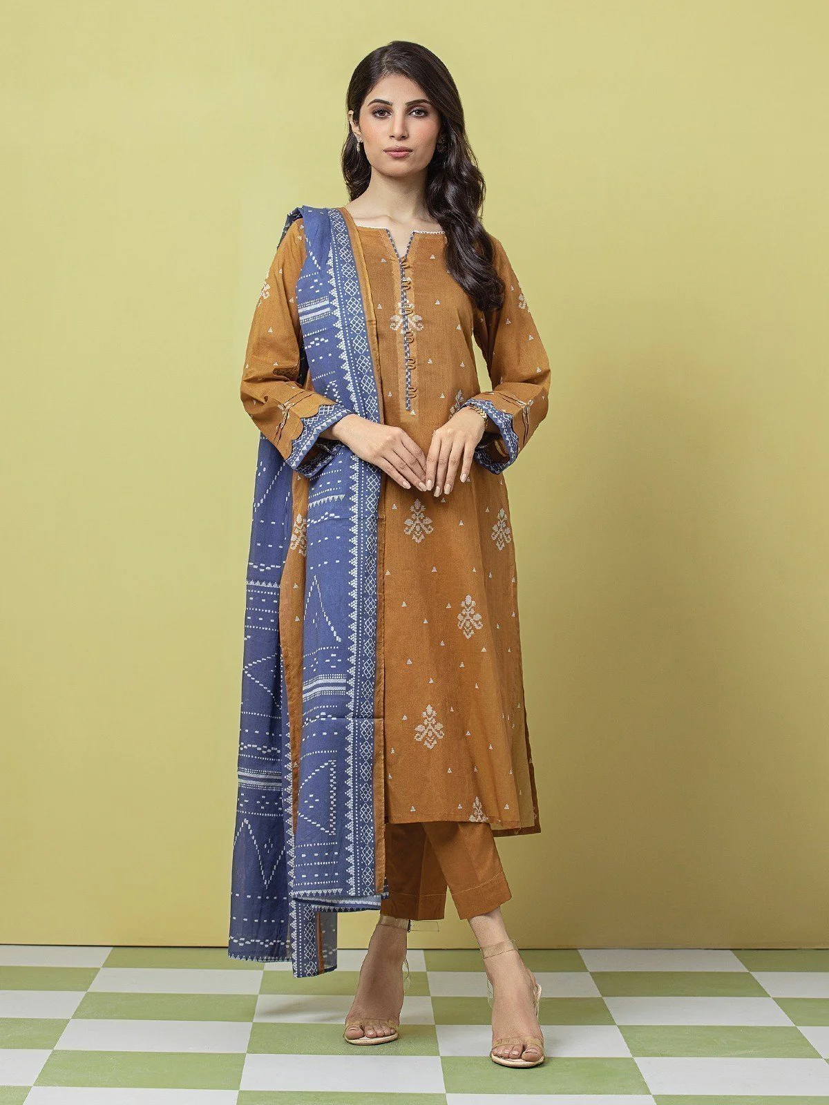 Printed Lawn Suit - EWU23A1-26069