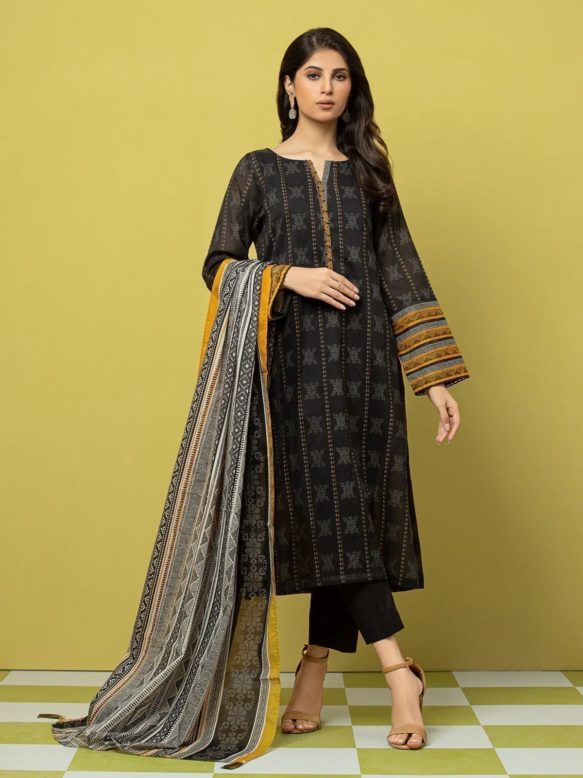 Printed Lawn Suit - EWU23A1-26102