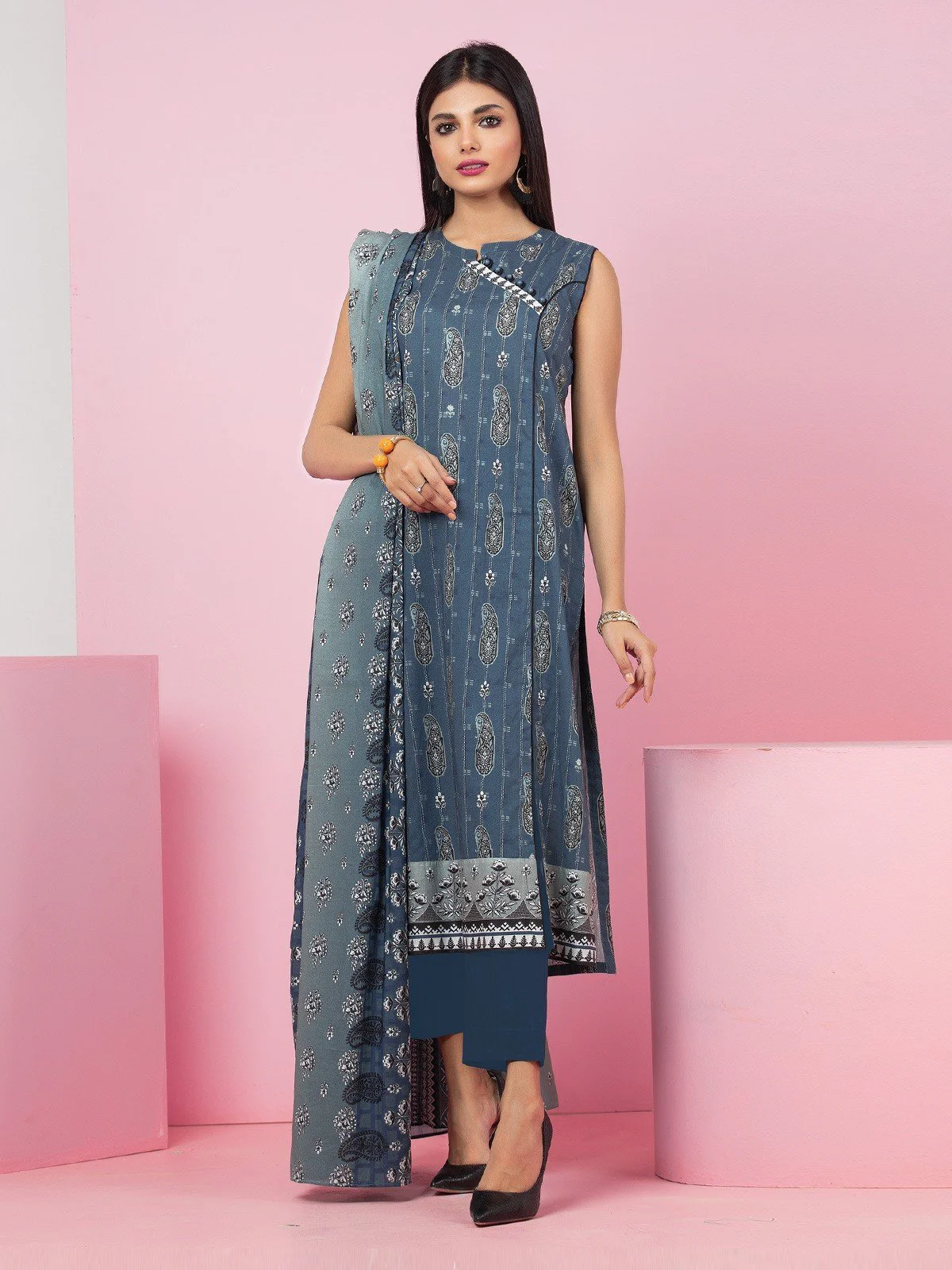 Printed Lawn Suit - EWU23A1-26160