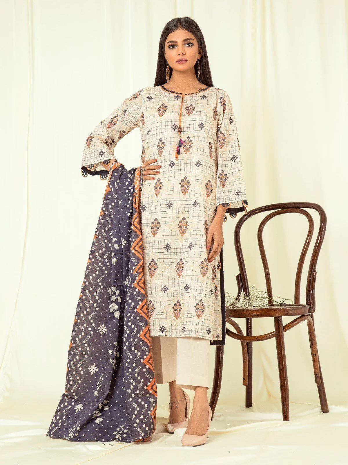 Printed Lawn Suit - EWU23A1-26168