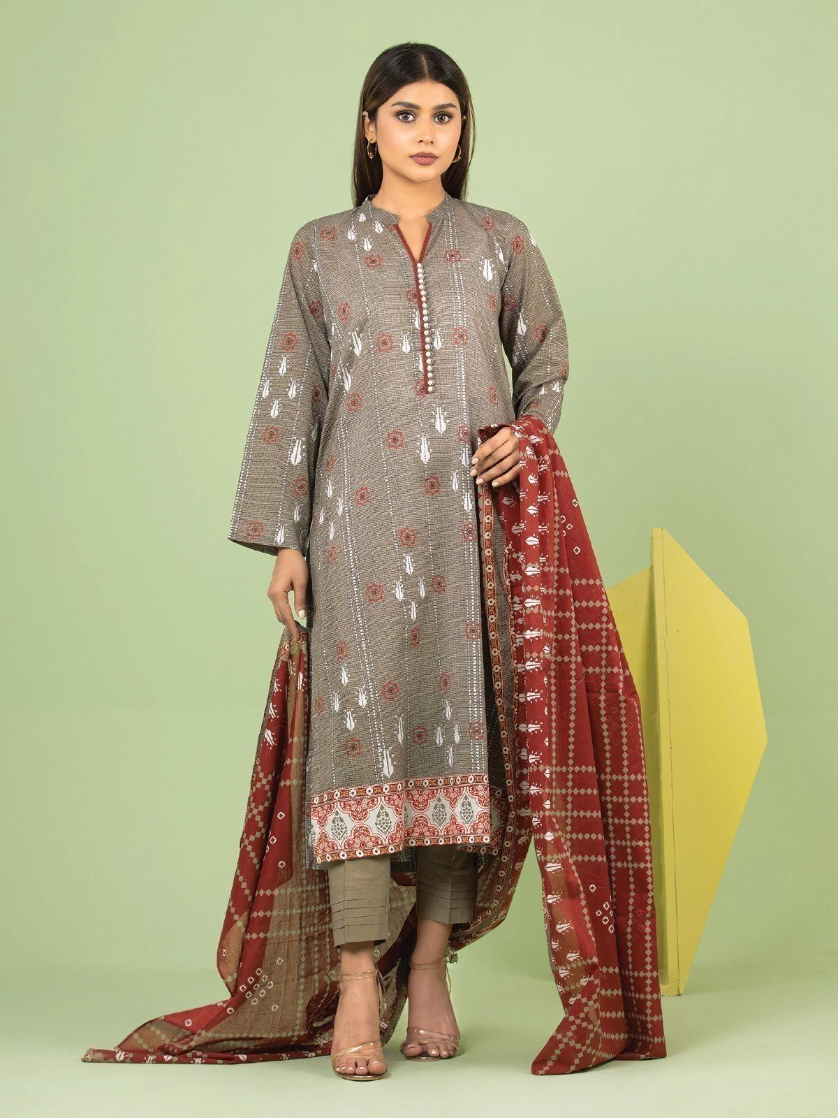 Printed Lawn Suit - EWU23A1-26190