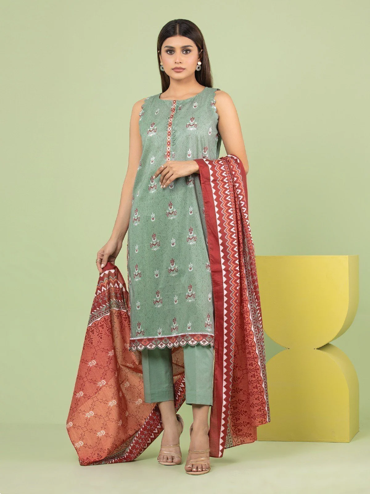 Printed Lawn Suit - EWU23A1-26193