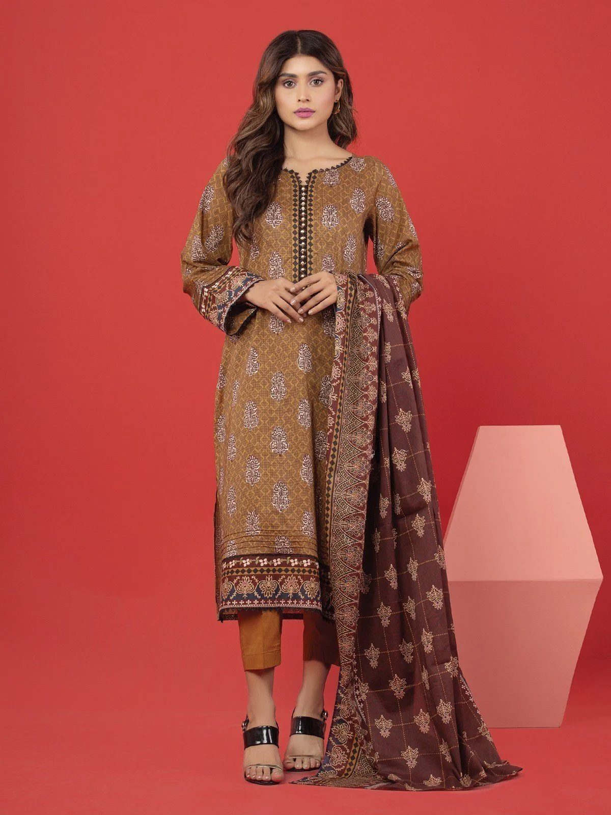 Printed Lawn Suit - EWU23A1-26199