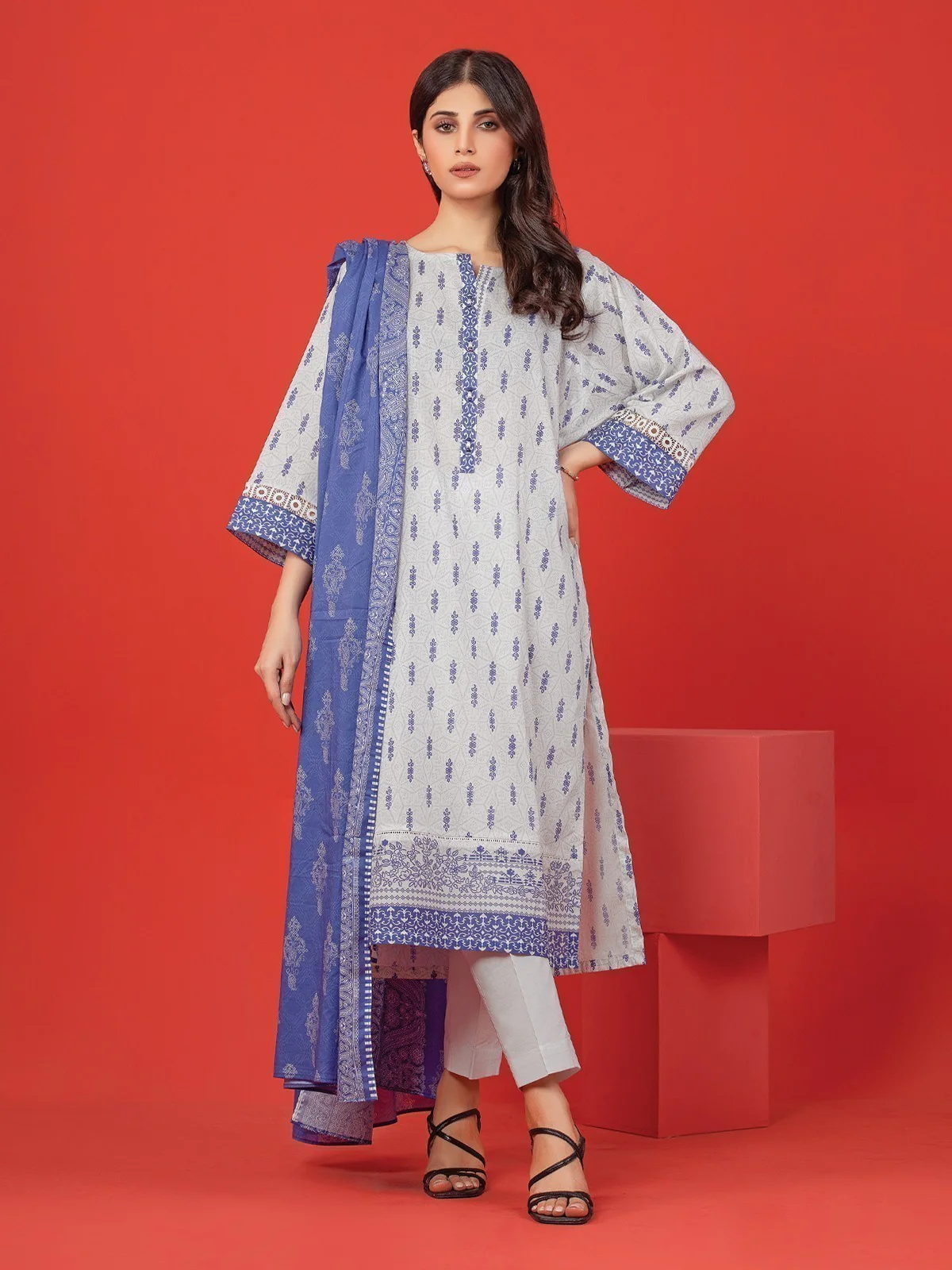 Printed Lawn Suit - EWU23A1-26201