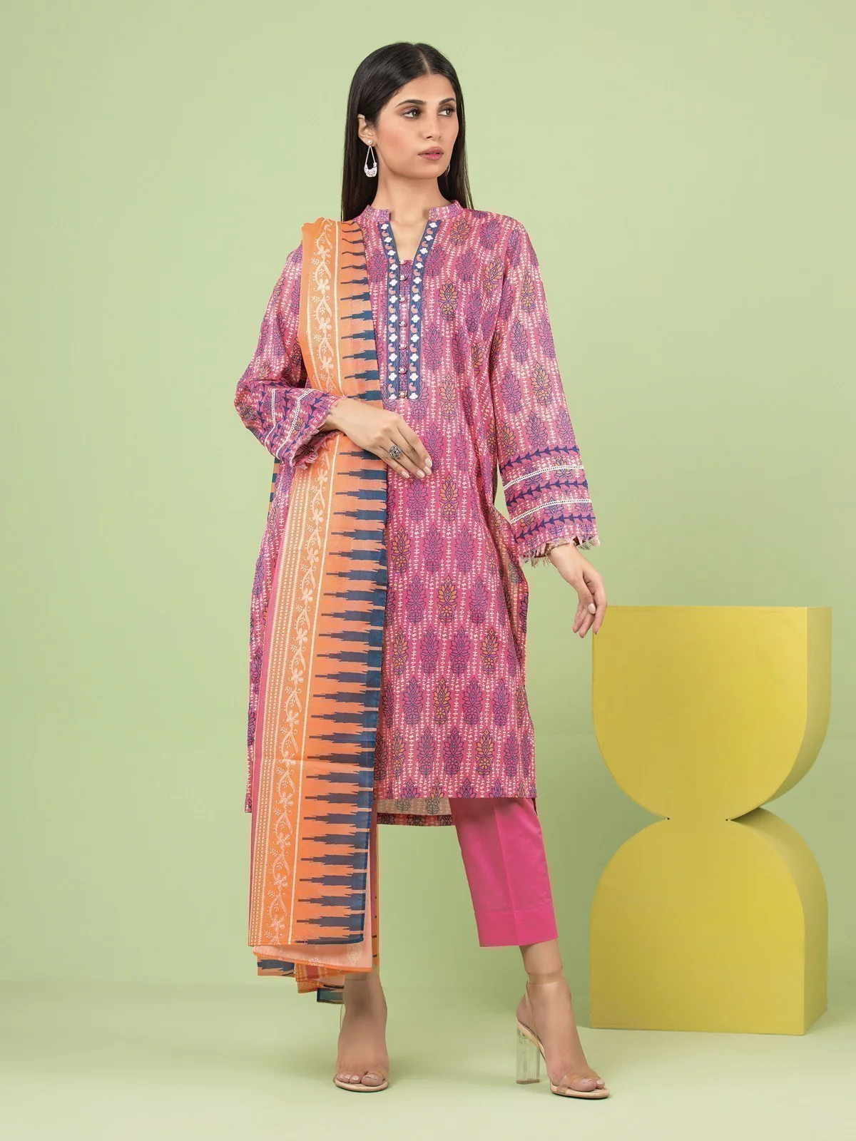 Printed Lawn Suit - EWU23A1-26204