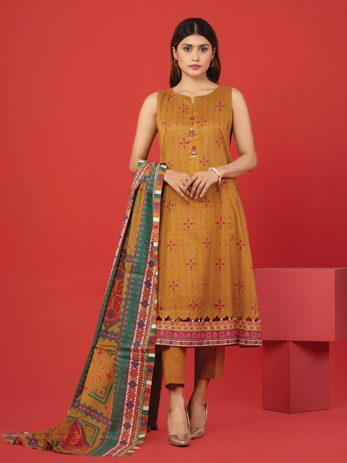 Printed Lawn Suit - EWU23A1-26206