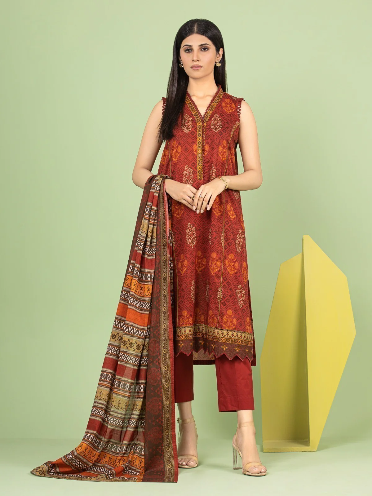 Printed Lawn Suit - EWU23A1-26220