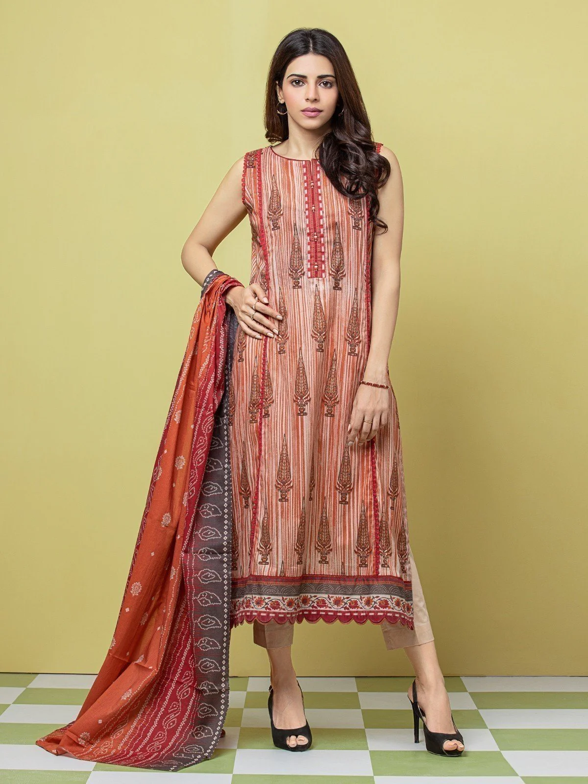 Printed Lawn Suit - EWU23A1-26227