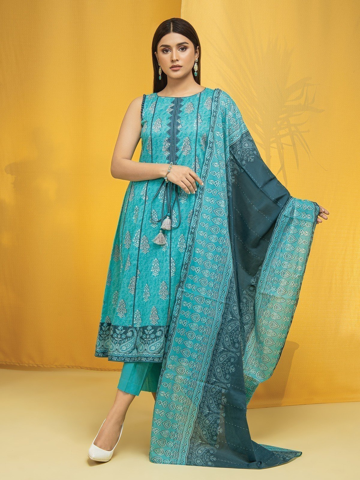 Printed Lawn Suit - EWU23A1-26356