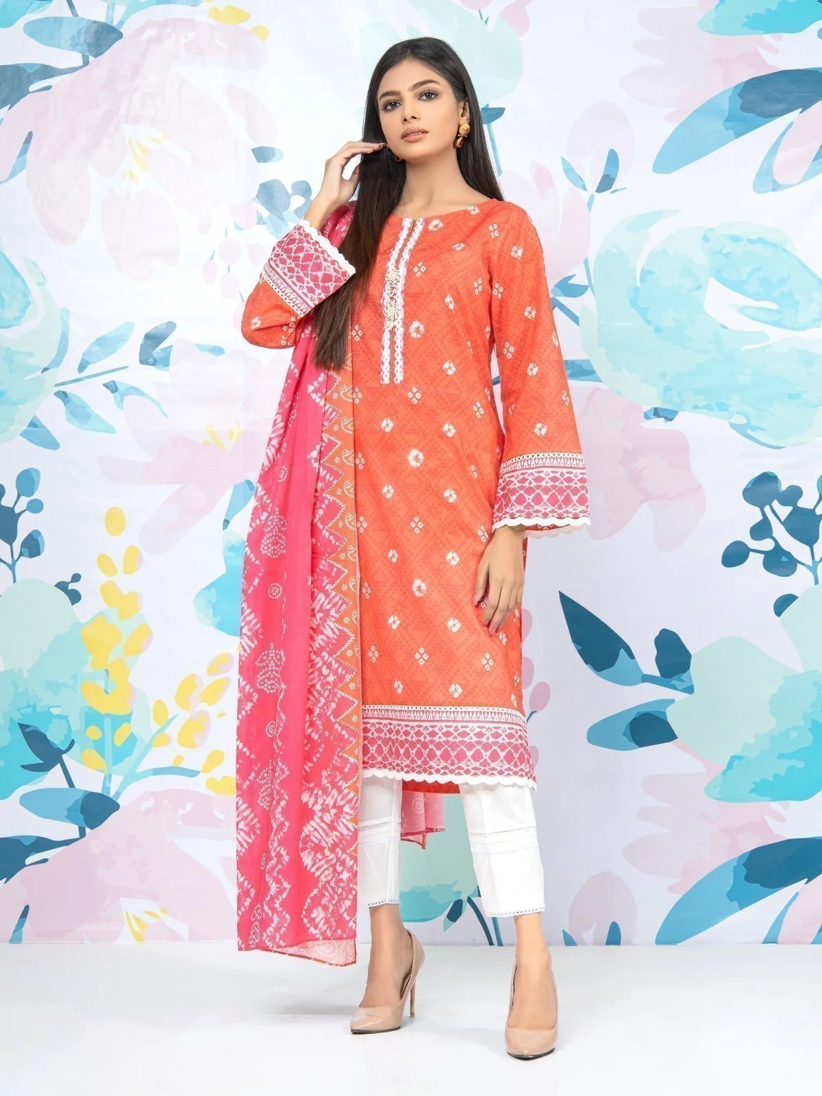 Printed Lawn Suit - EWU23A1-26360