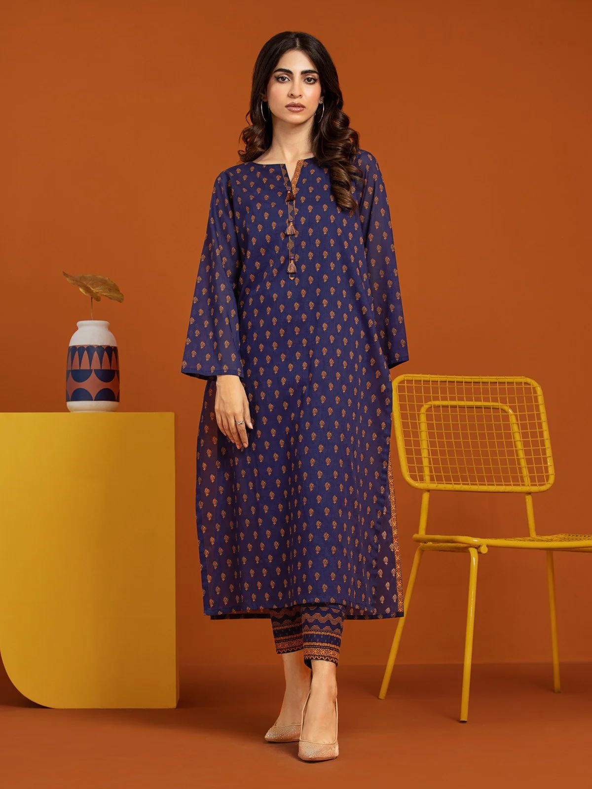 Printed Khaddar Shirt Trouser - EWU23A3-26404ST