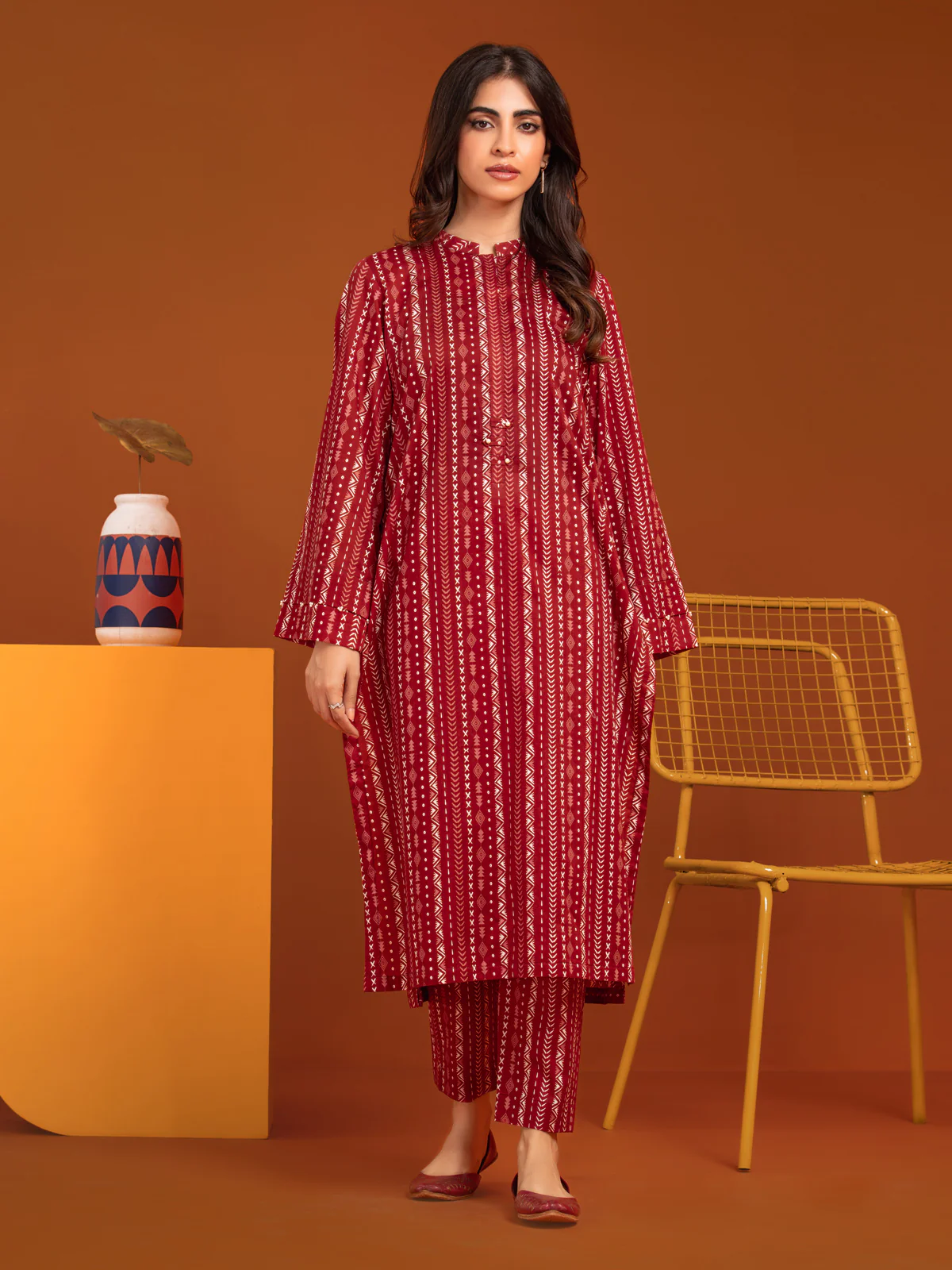 Printed Khaddar Shirt Trouser - EWU23A3-26417ST