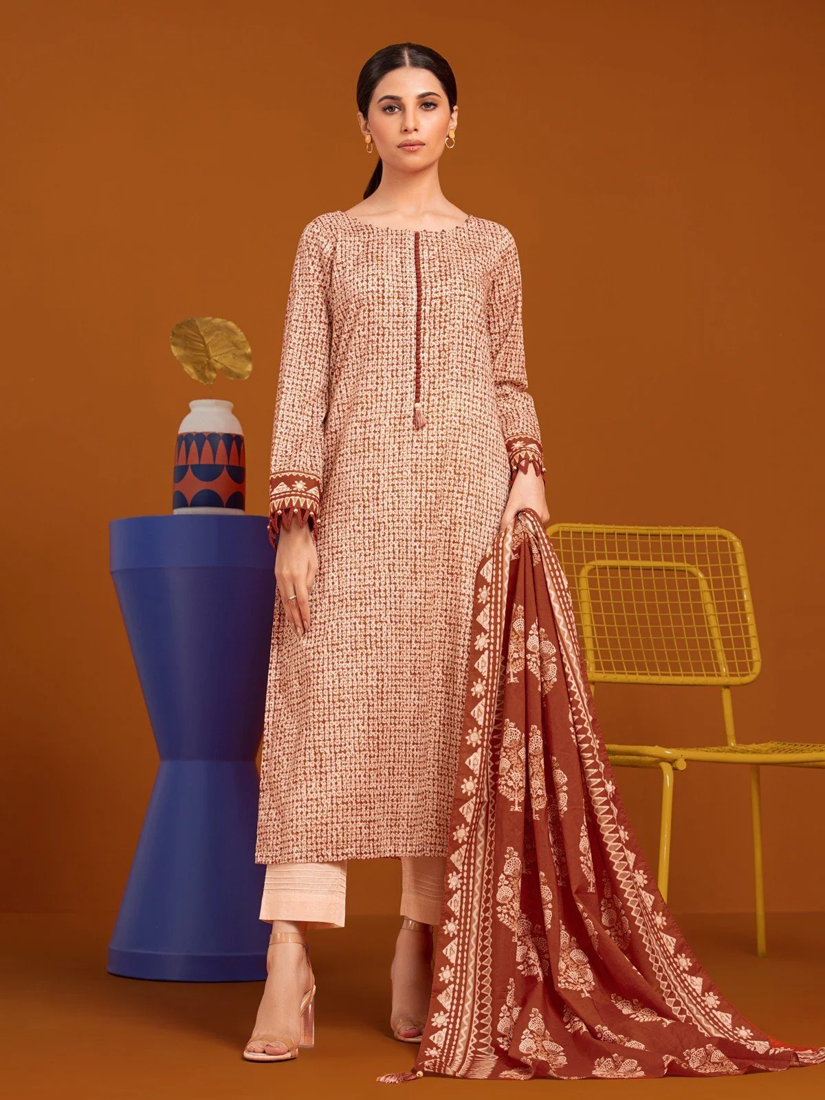 Printed Khaddar Suit - EWU23A3-27080-3P