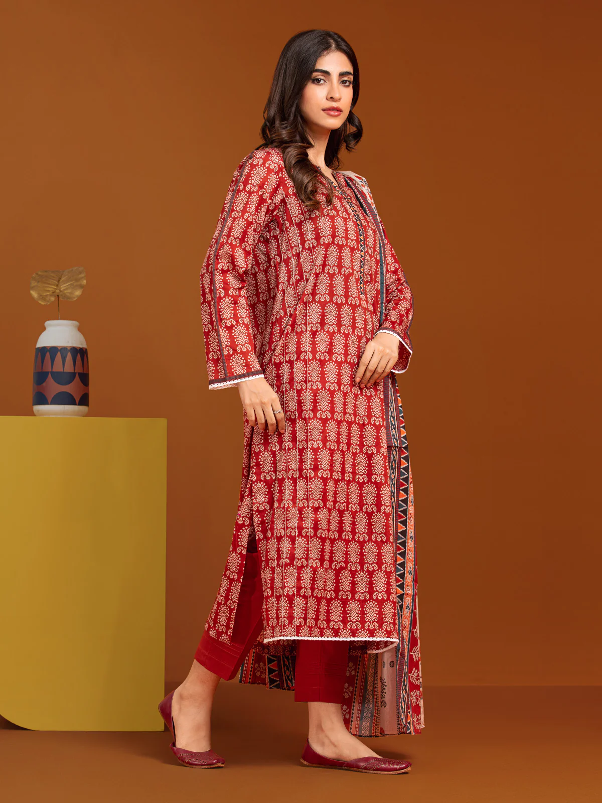 Printed Khaddar Suit - EWU23A3-27088-3P - Image 5