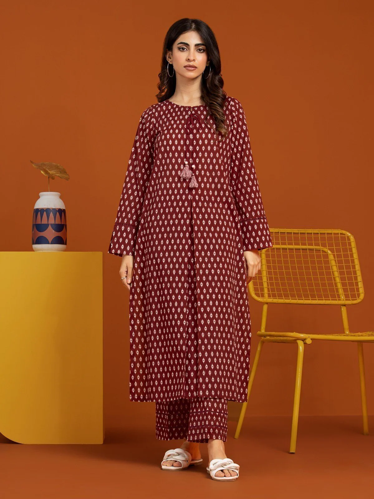 Printed Khaddar Shirt - EWU23A3-27262S