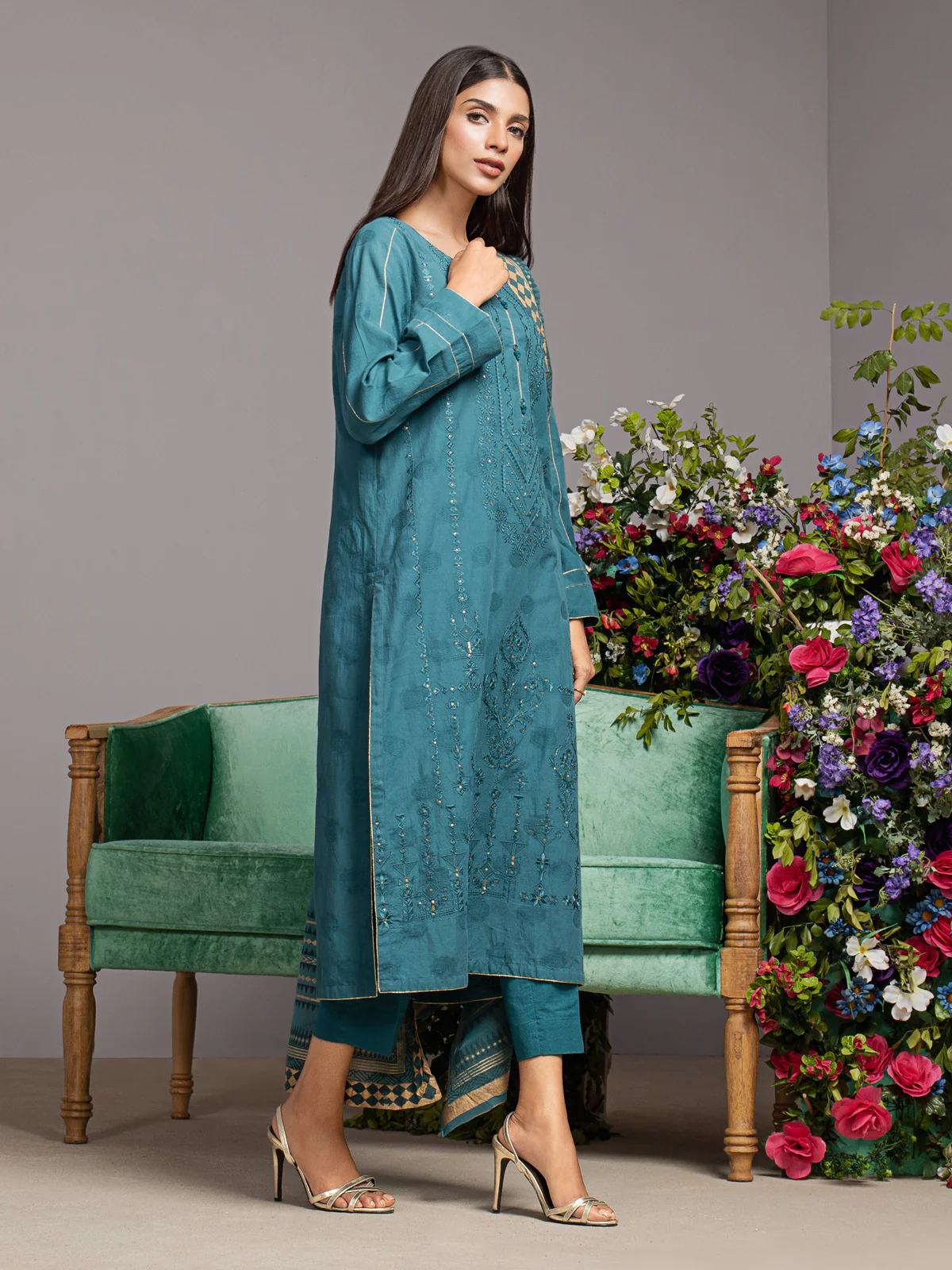 Embroidered Dobby Suit - EWU23V7-26738-3P - Image 5