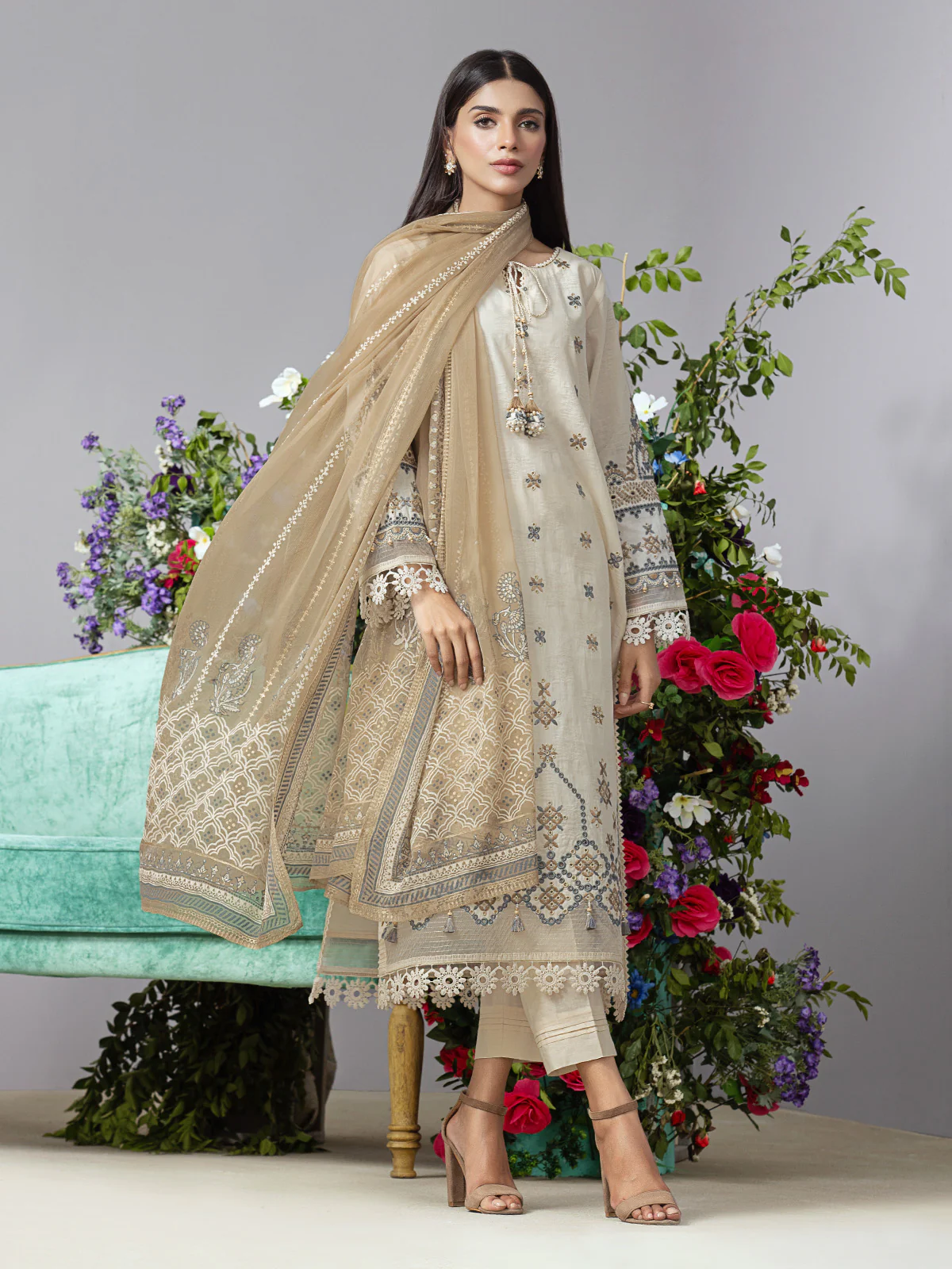 Embroidered Dobby Suit - EWU23V7-26743-3P - Image 2
