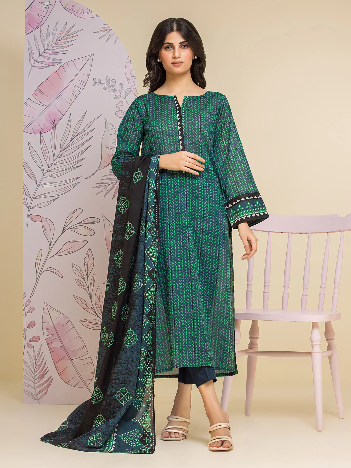 Printed Lawn Suit - EWU24A1-26108-3P - Image 4