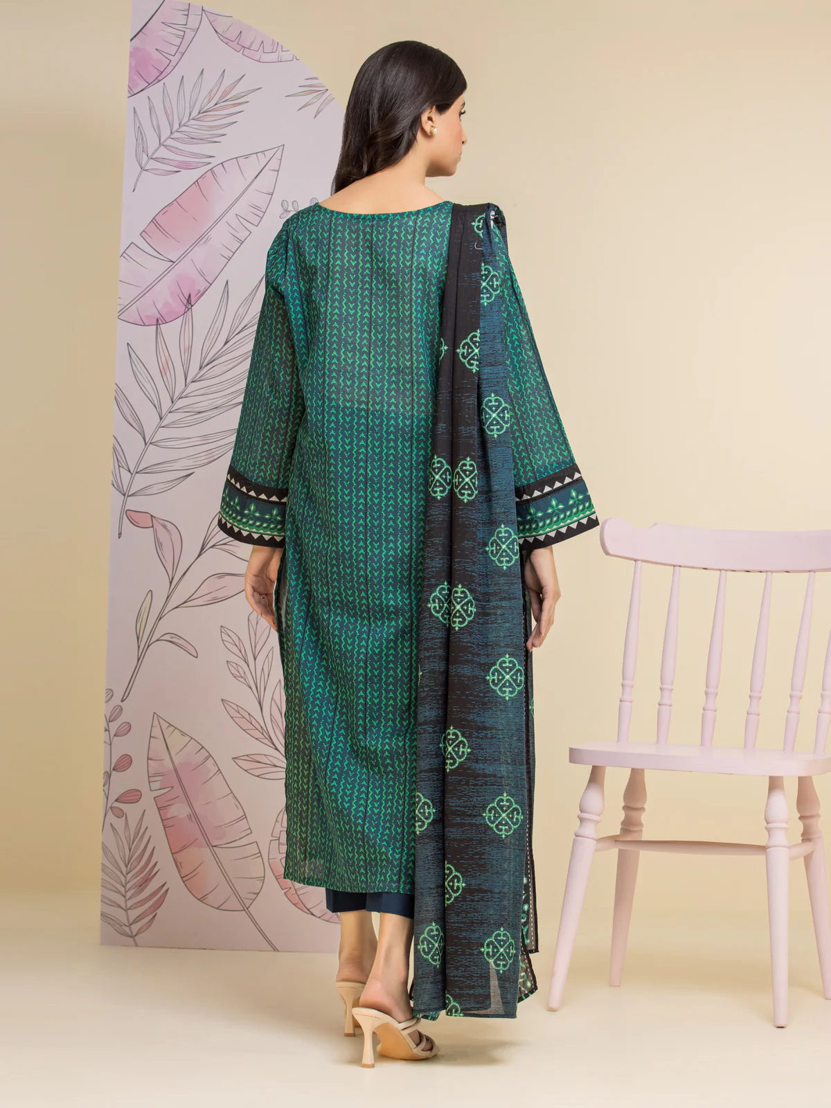Printed Lawn Suit - EWU24A1-26108-3P - Image 5