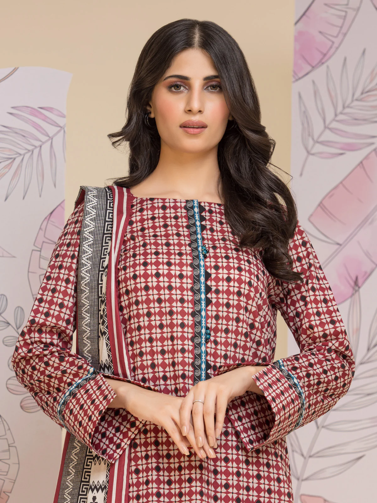 Printed Lawn Suit - EWU24A1-26426-3P - Image 4