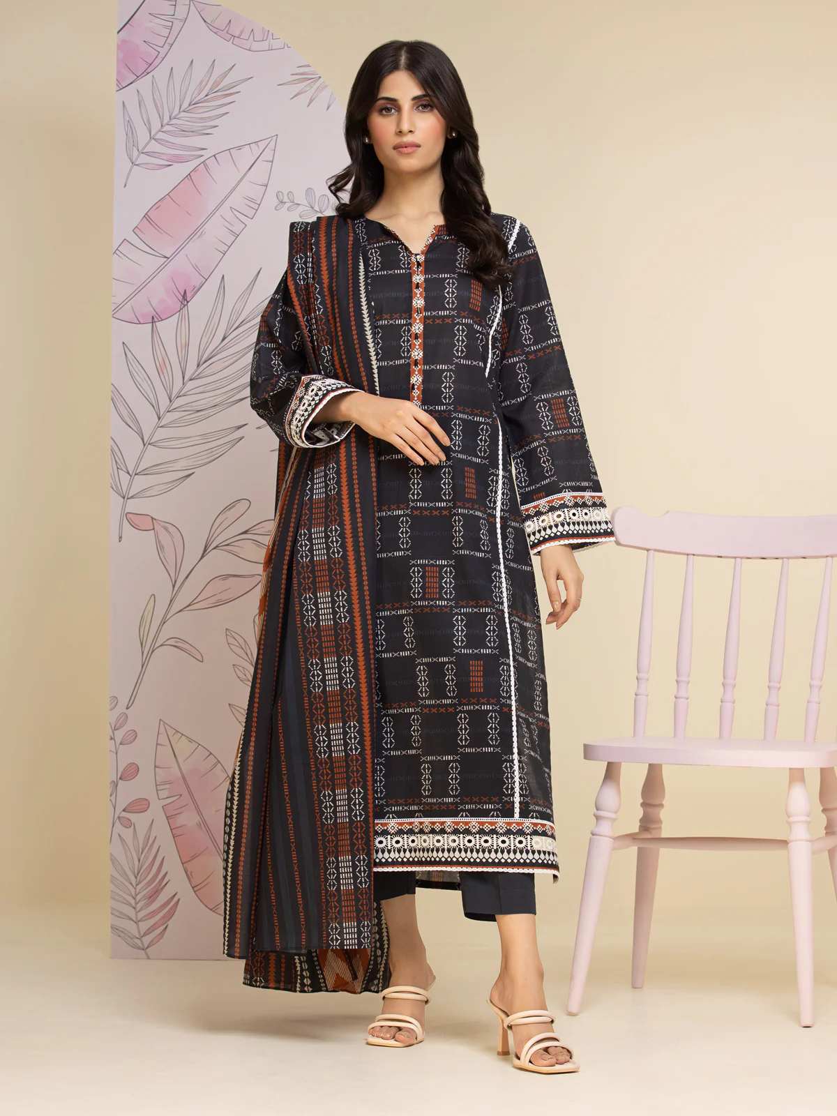 Printed Lawn Suit - EWU24A1-26447-3P