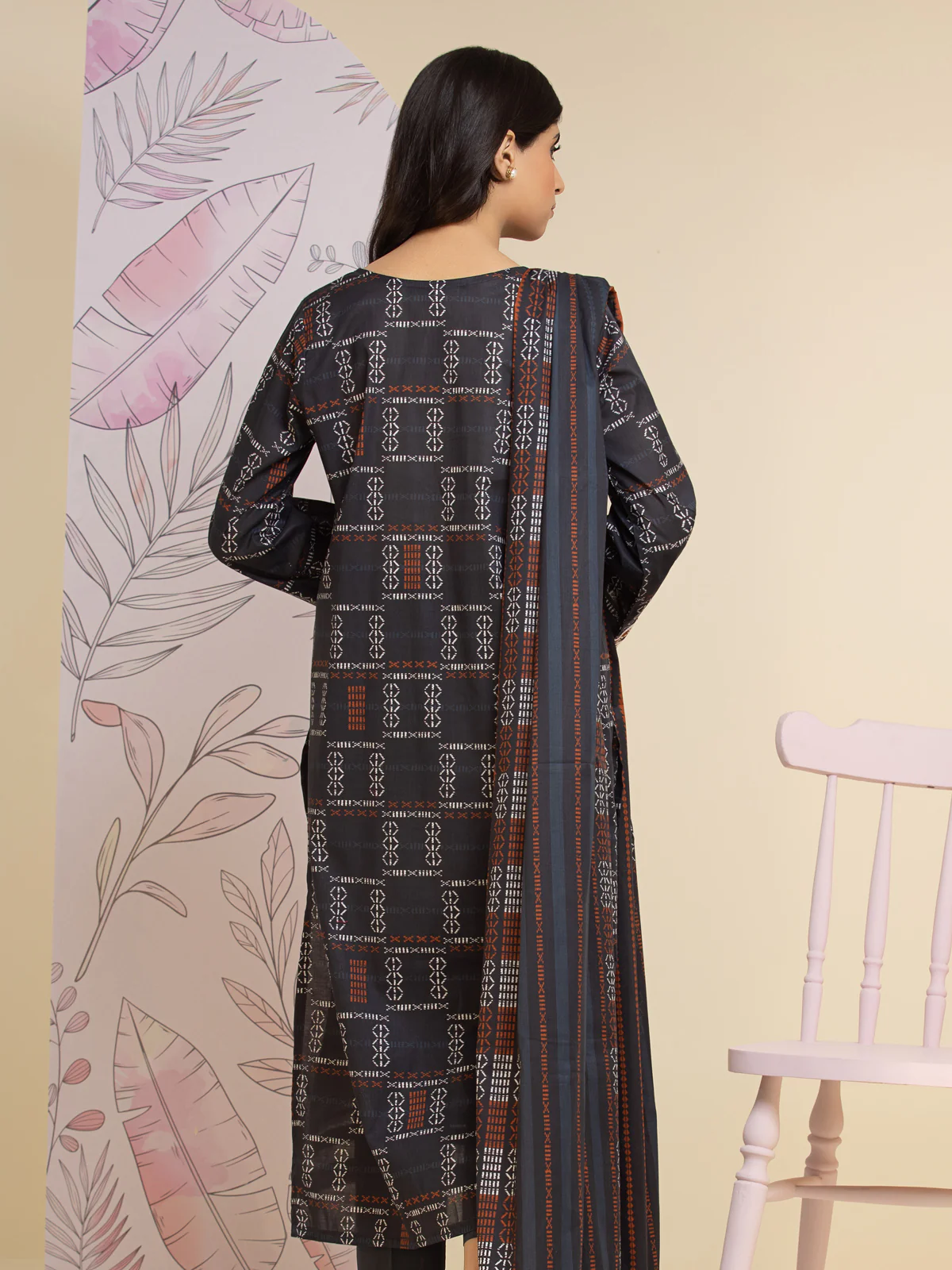 Printed Lawn Suit - EWU24A1-26447-3P - Image 5