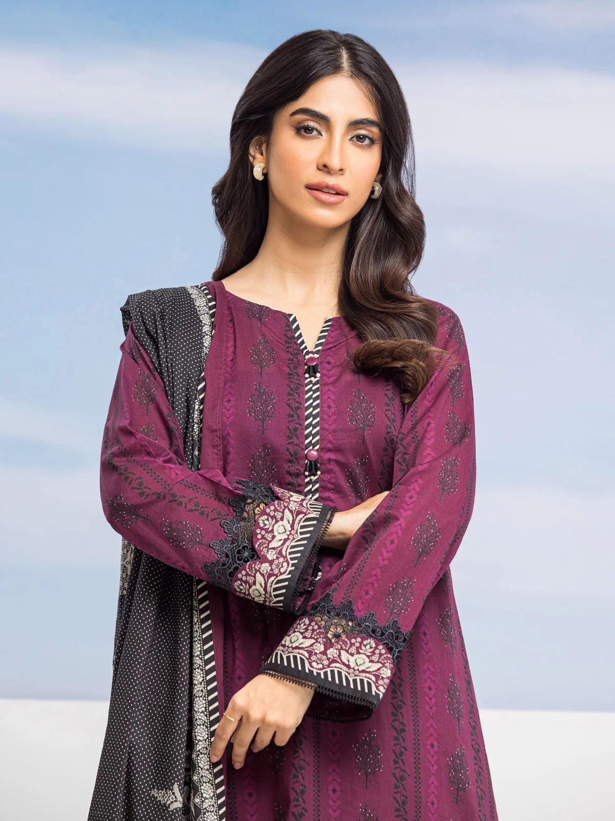 Printed Lawn Suit - EWU24A1-28019-3P - Image 2
